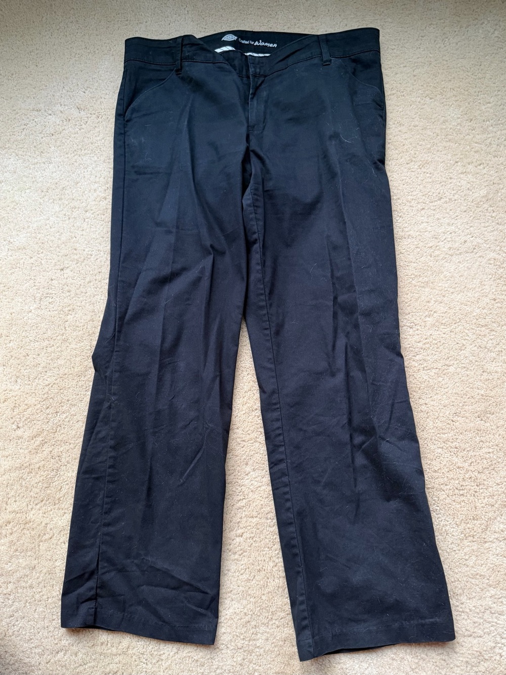 Dickies Women’s Black Relaxed Fit Straight Leg Work Pants - Size 14 R - EUC